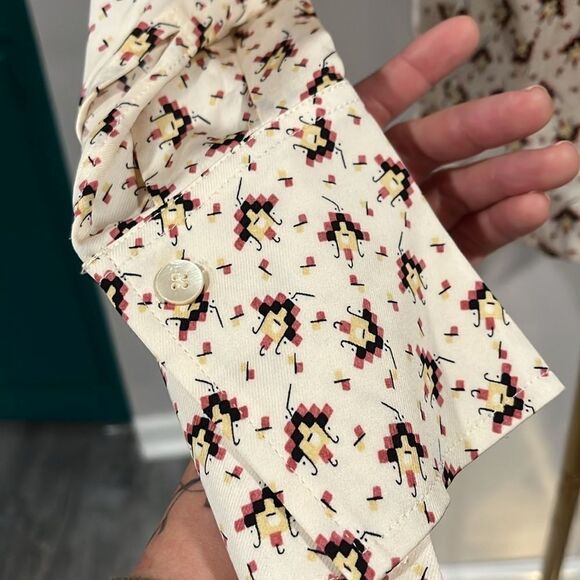 Reiss NWOT Pia Printed Geometric half button up - 2 ($228) - Picture 7 of 15